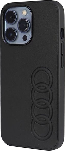 Mbështjellës Audi për iPhone 13 Pro / 13, 6.1", lëkurë sintetike, e zezë
