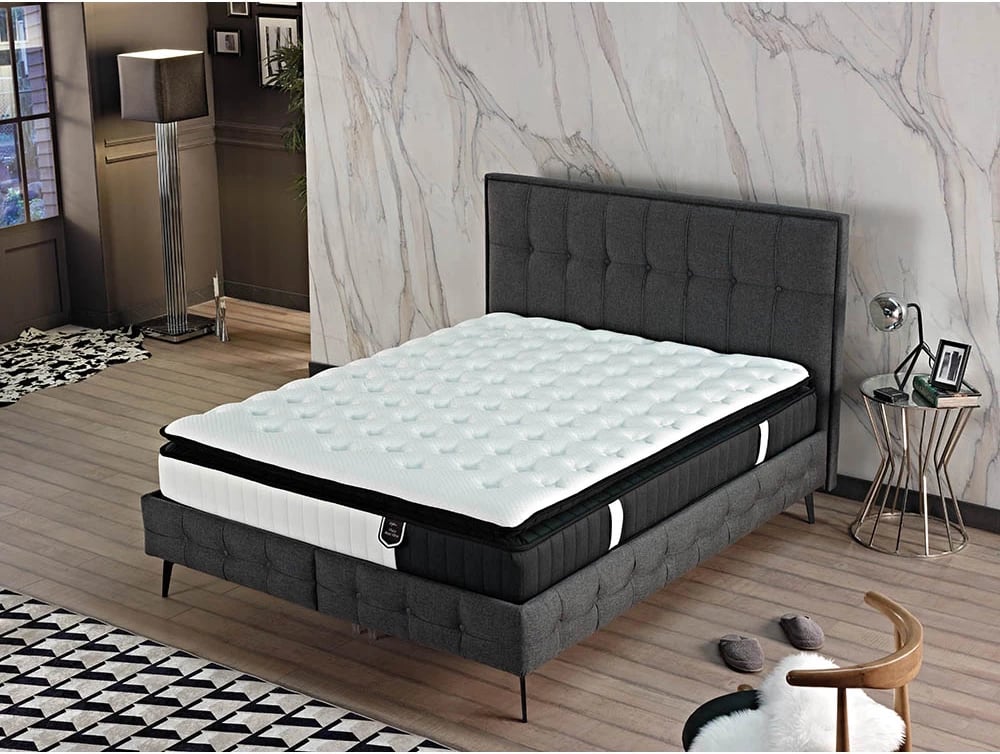 Dyshek visko aloe vera roll pack, bardhë-antracit, 200x160x31cm