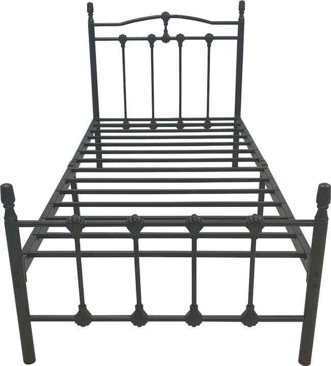 Krevat metalik Wotso, ngjyrë e zezë, 90x190cm