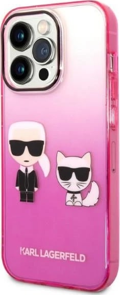 Mbështjellës Karl Lagerfeld Ikonik Karl & Choupette për iPhone 14 Pro 6.1", Rozë