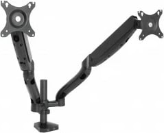 Mbajtës tavoline për 2 monitorë ART RAMM L-18GD, me gaz, 2xUSB 3.0, i zi