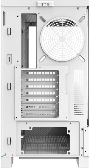 Kasë Darkflash DY451, Big Tower, pa ventilatorë, xham i temperuar, e bardhë