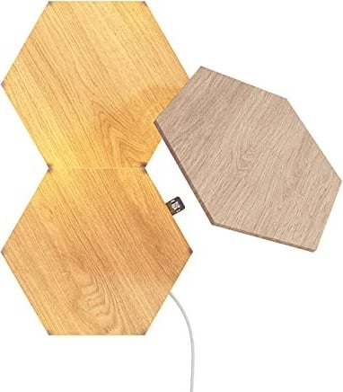 Panel ndriçimi dekorativ Nanoleaf Elements Wood Look Hex Expansion Pack 3, ngjyrë dru