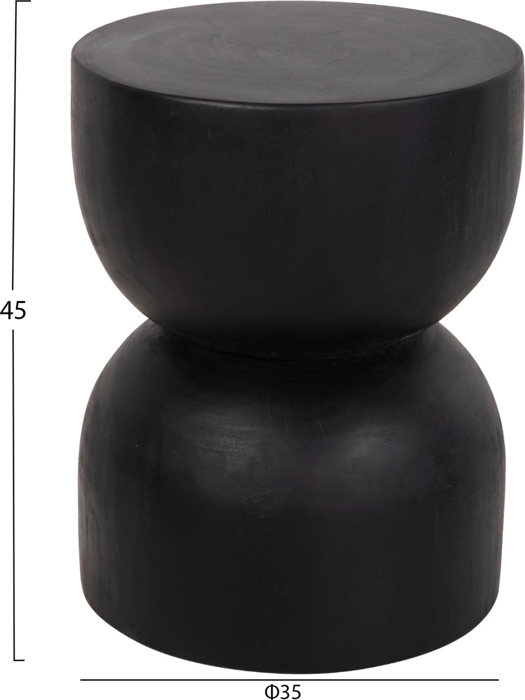 Karrige për bar, dru Suar, ngjyrë e zezë, FH9753.02, Φ35x45H cm