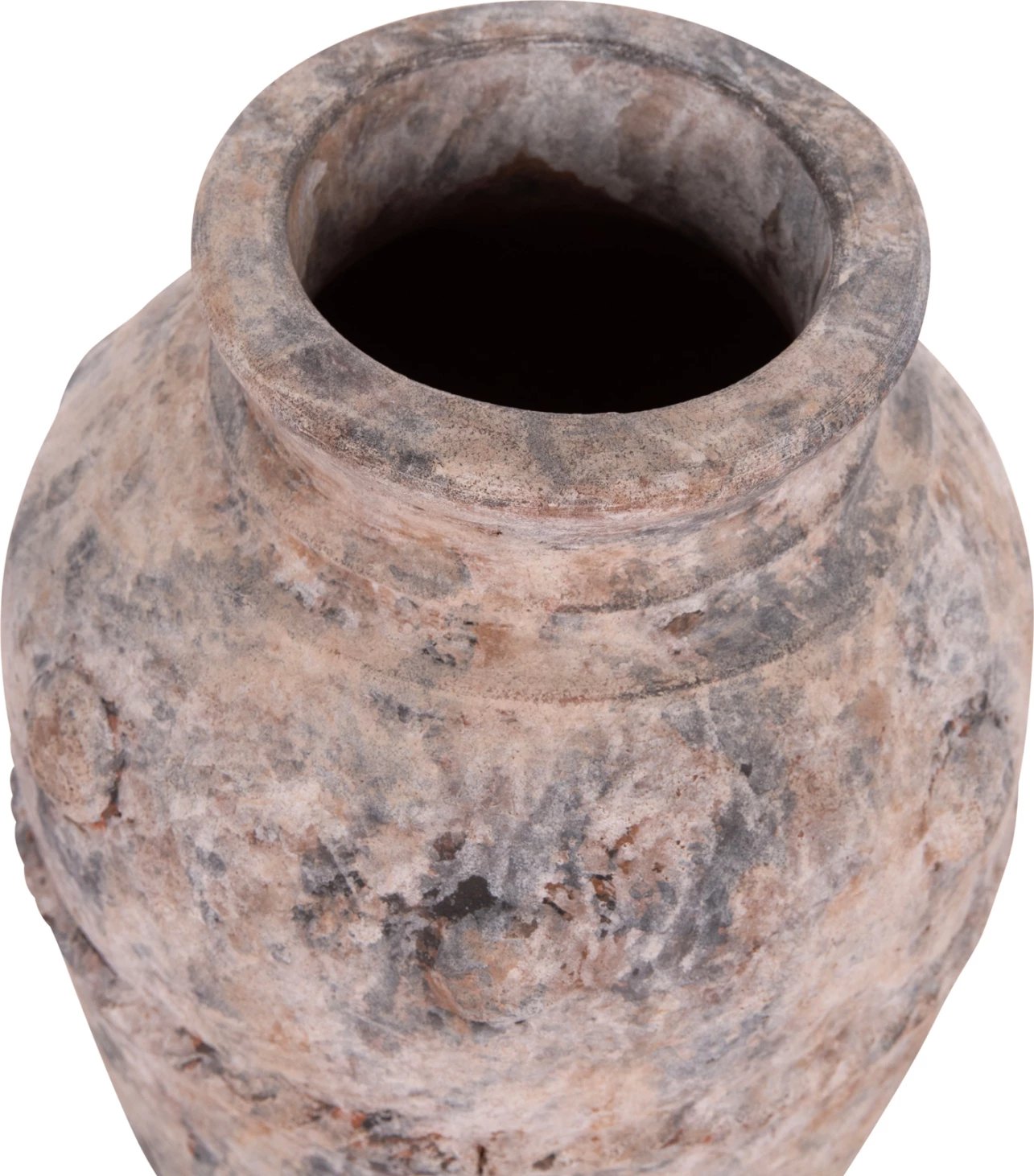 Vazo dekorative tavoline, terrakote, ngjyrë gri e furçuar, VERMO FH4395, 17x19cm Vazo dekorative tavoline, terrakote, ngjyrë gri e furçuar, VERMO FH4395, 17x19cm