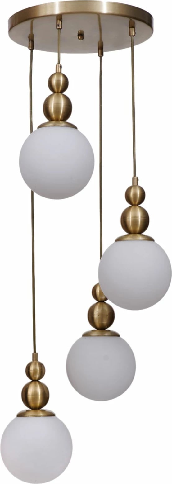 Llambadar Opviq, 9050-4, metal e qelq, ngjyrë e bardhë dhe ari