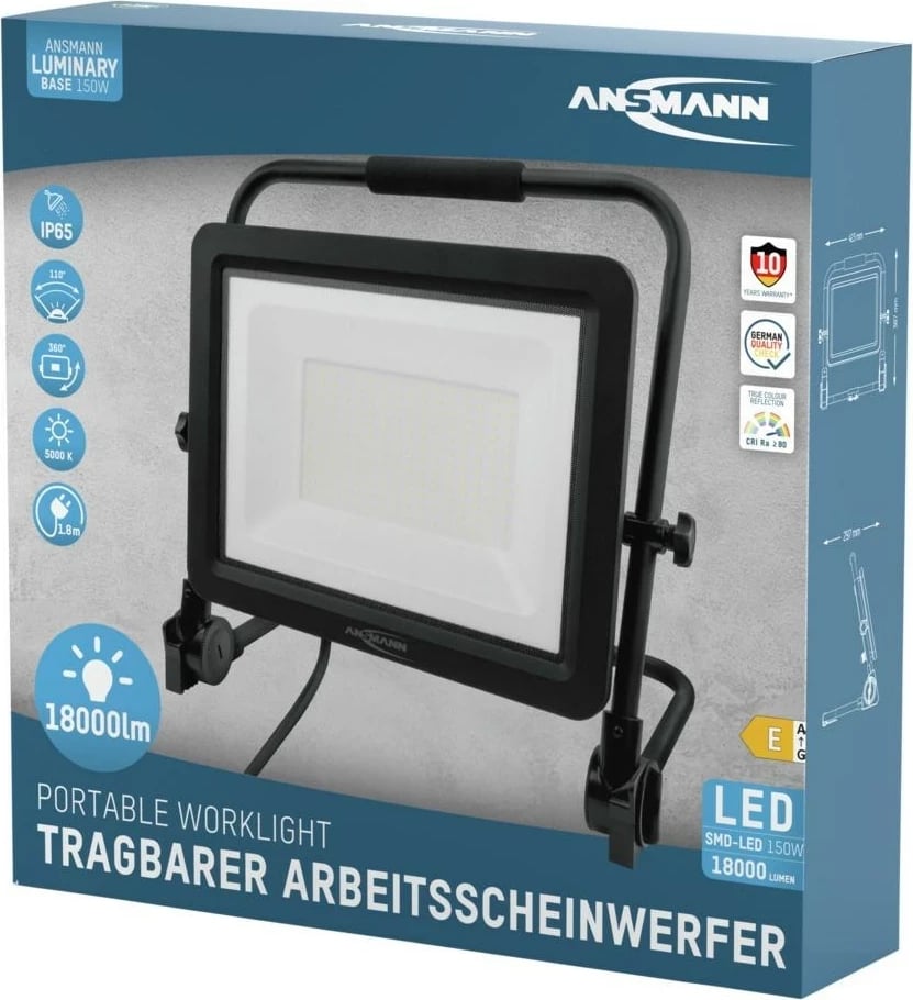 Prozhektor LED Ansmann FL150W-AC, 150W, Alumini, i zi