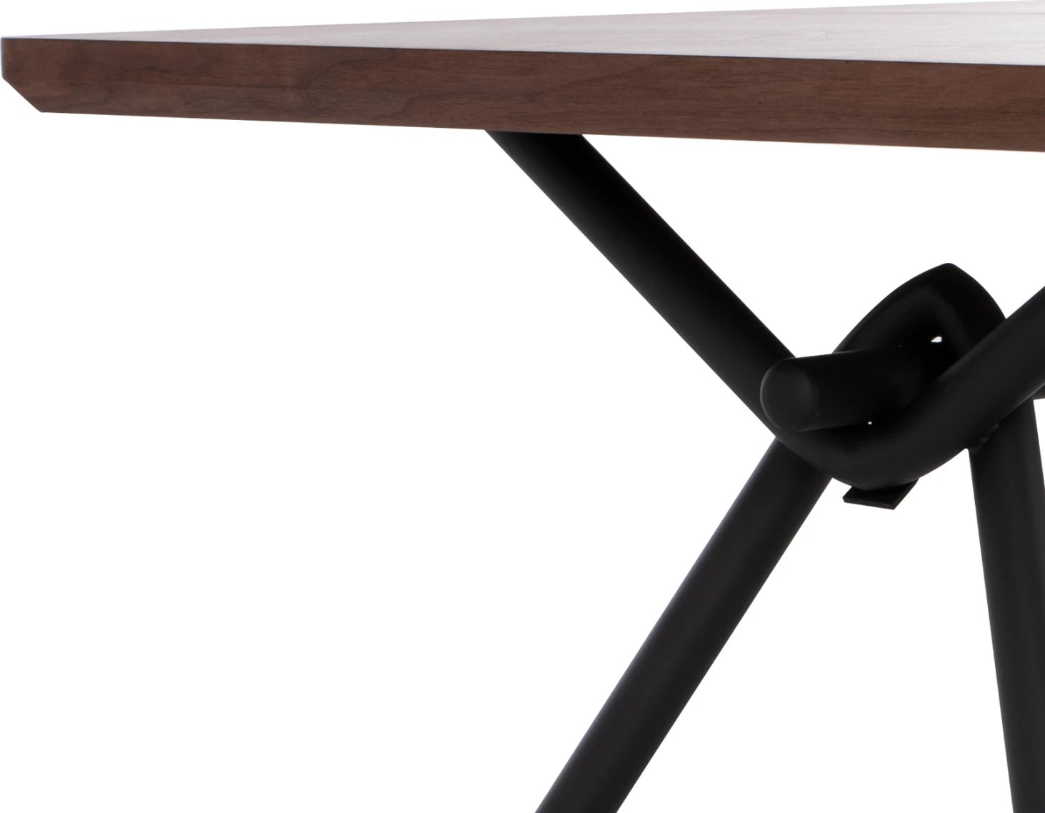 Tavolinë ngrënieje MANDY, MDF, ngjyrë arre, këmbë metali, 220x90x75 cm