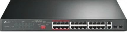 Switch i pamenaxhueshëm TP-LINK TL-SL1226P, 24x PoE+ 10/100 Mbps, 2x Gigabit, 2x Combo SFP, i zi