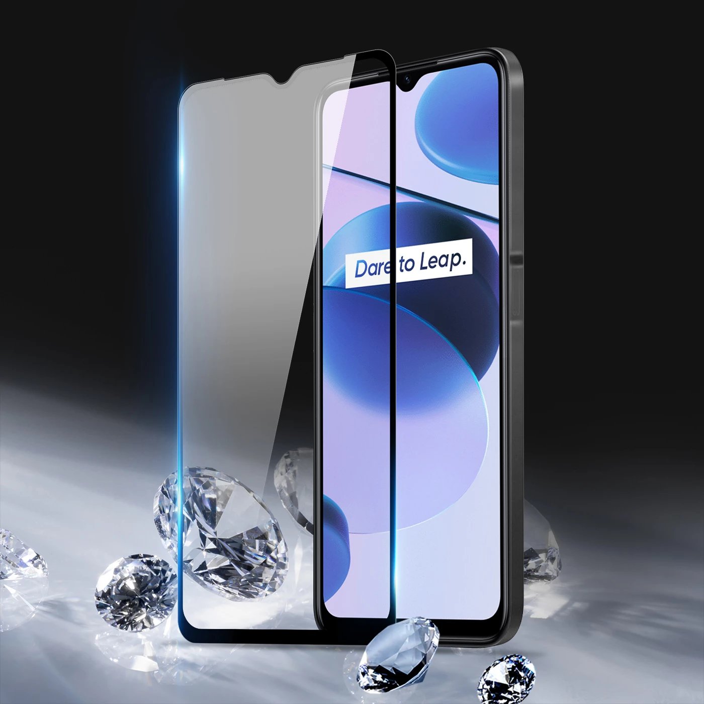Xham i temperuar Dux Ducis 9D për Realme C35, me kornizë, i zi