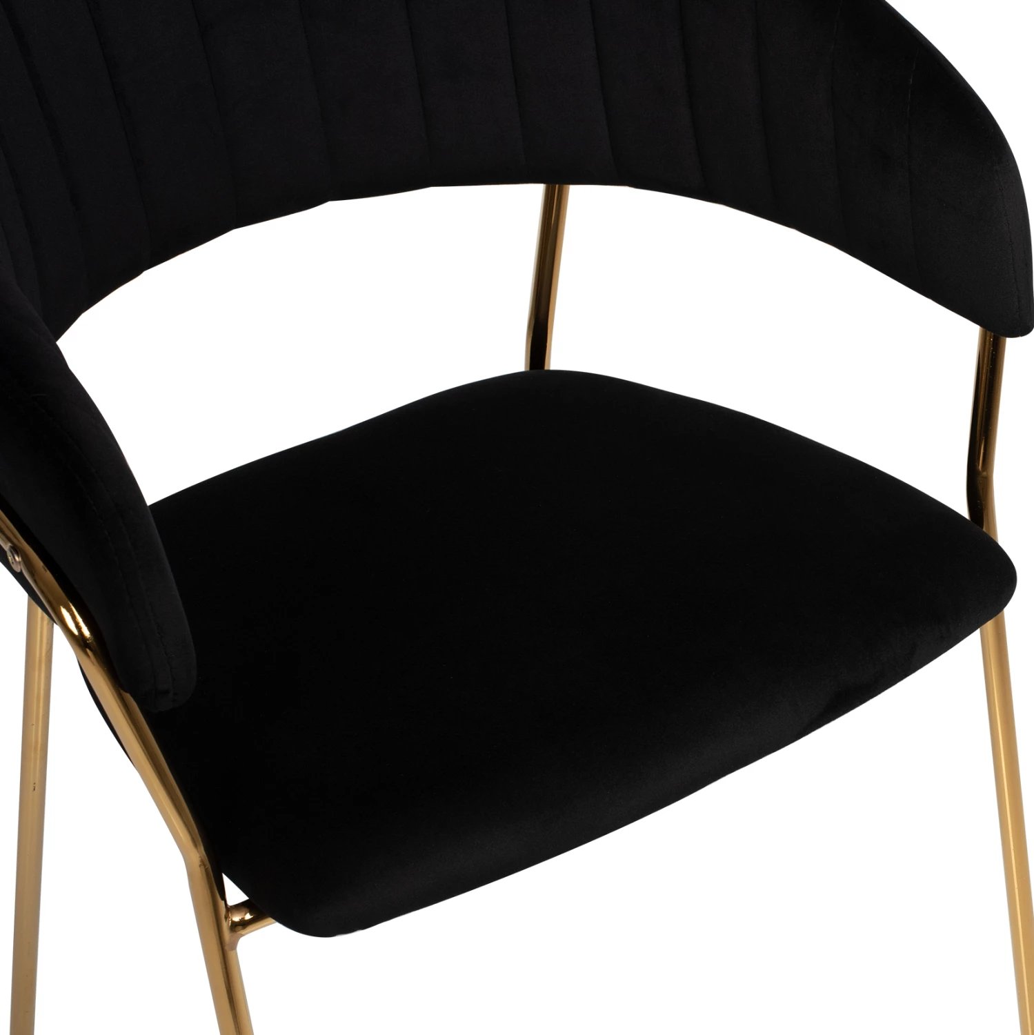 Karrige THEODORE FH8520.04 kadife e zezë dhe kornizë e artë 55Χ50Χ82Hcm., set prej 2 copë