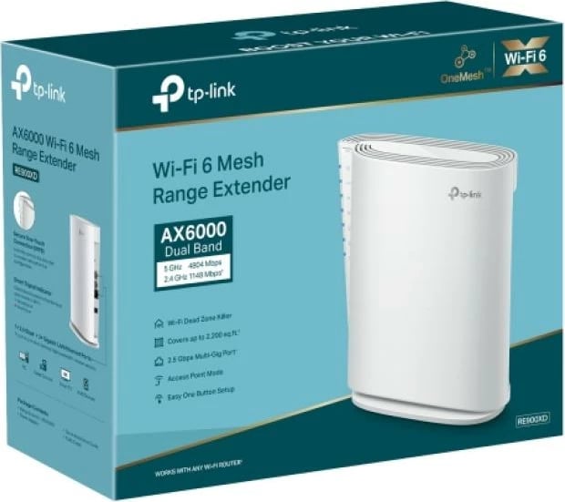 Përsëritës Wi‑Fi, TP-Link, RE900XD, deri 1Gbps, e bardhë