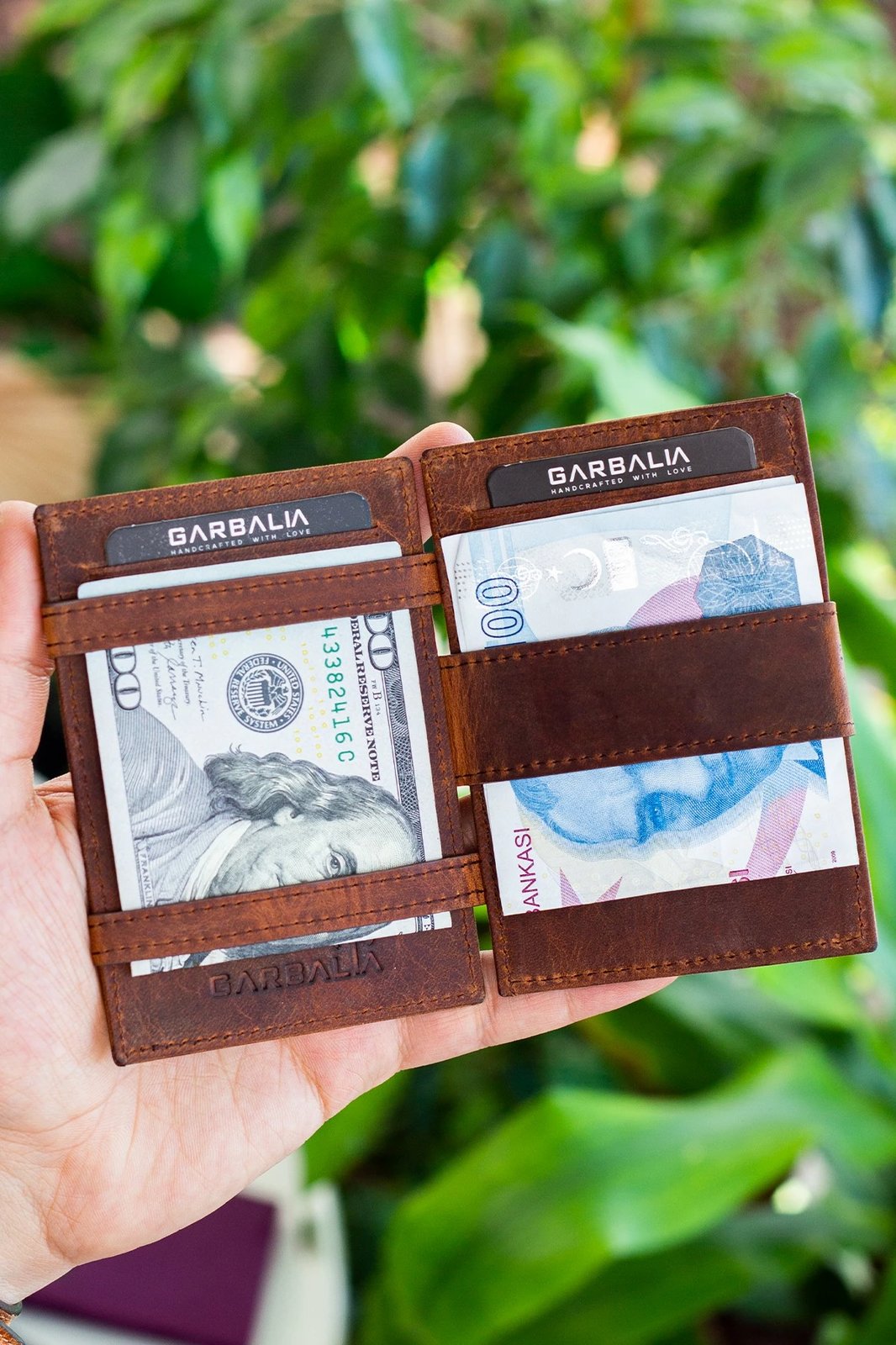 Mbajtës kartelash Zoozie Bags, Magic, lëkurë natyrale, ngjyrë tan