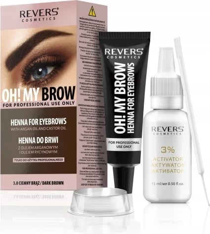 Ngjyrë Henna për vetulla Revers Oh! My Brow 3.0 DARK BROWN, 15ml+15ml