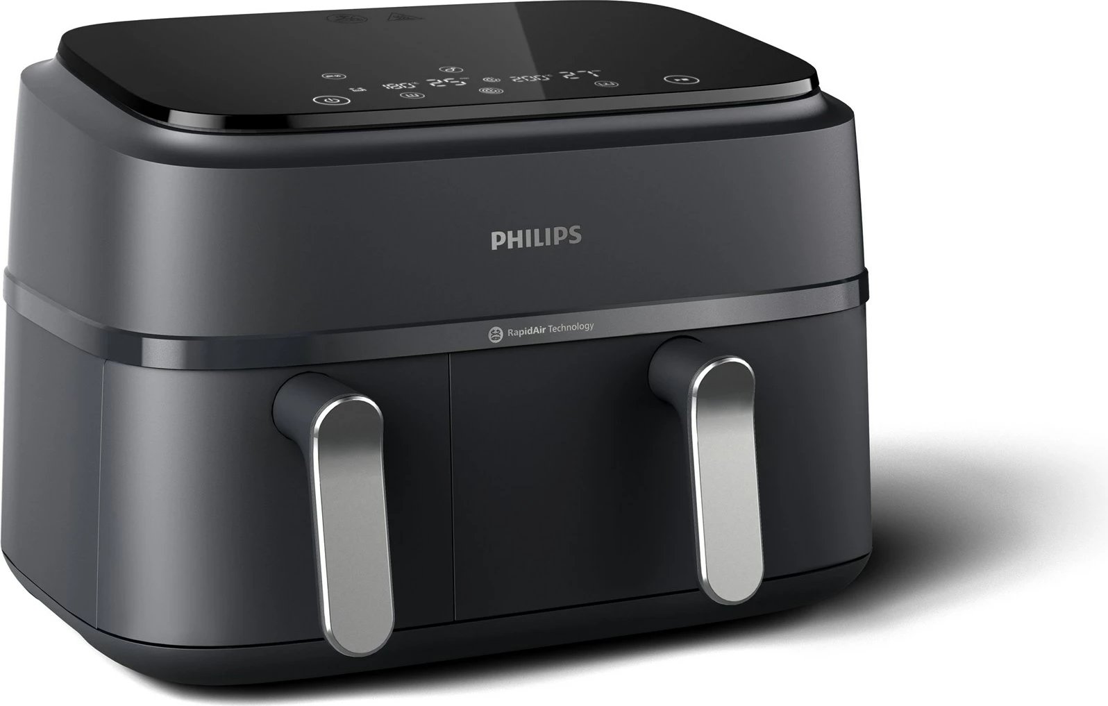 Fritezë me ajër të nxehtë Philips 3000 NA351/00, Dual Basket, Argjendtë