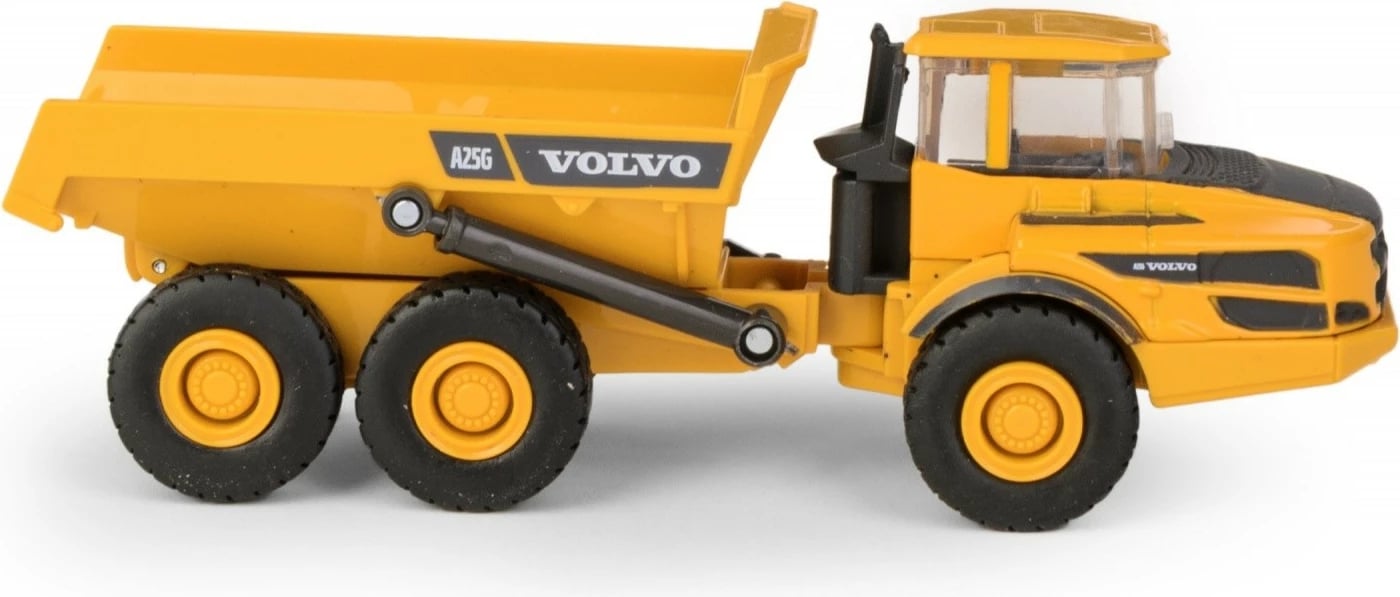 Kamion lodër Daffi Volvo Mini A25G, metal dhe plastikë, për djem, e verdhë