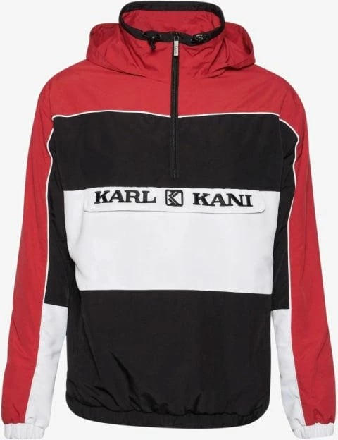 Xhaketë për meshkuj Karl Kani, Retro Block Windbreaker, e bardhë me të zi dhe të kuqe
