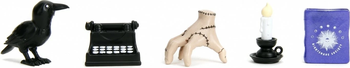 Figurinë metalike koleksionuese Wednesday Jada Toys Deluxe Blind Pack, 2.5 inç, set prej 8 copë