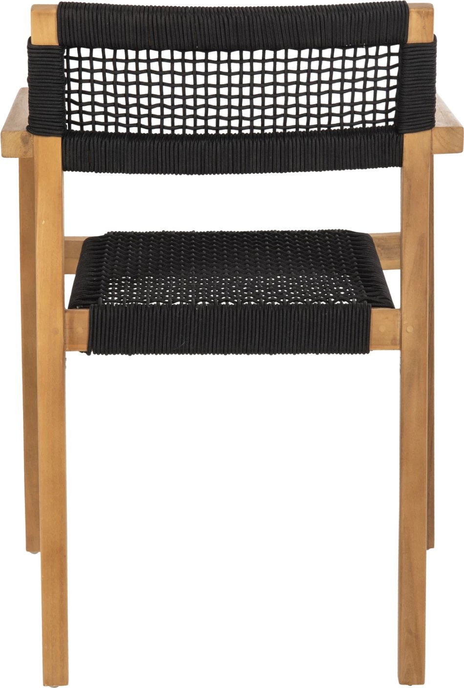 Karrige me krahë Charlotte FH9637.02 dru teak natyral dhe litar i zi 59x54x83H cm