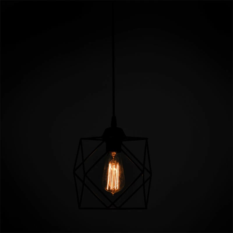 Dritë tavani Alama E27, e zezë, 20x20x74cm