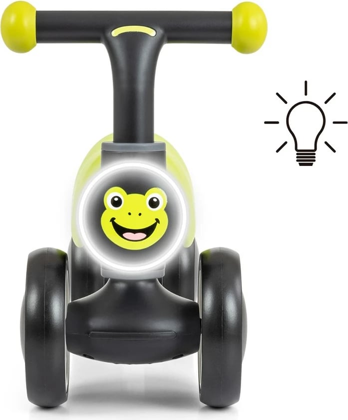 bicikletë balancuese fëmijësh, Milly Mally, York, 4 rrota, dritë LED dhe tinguj, 12–36 muaj, deri 25 kg, jeshile