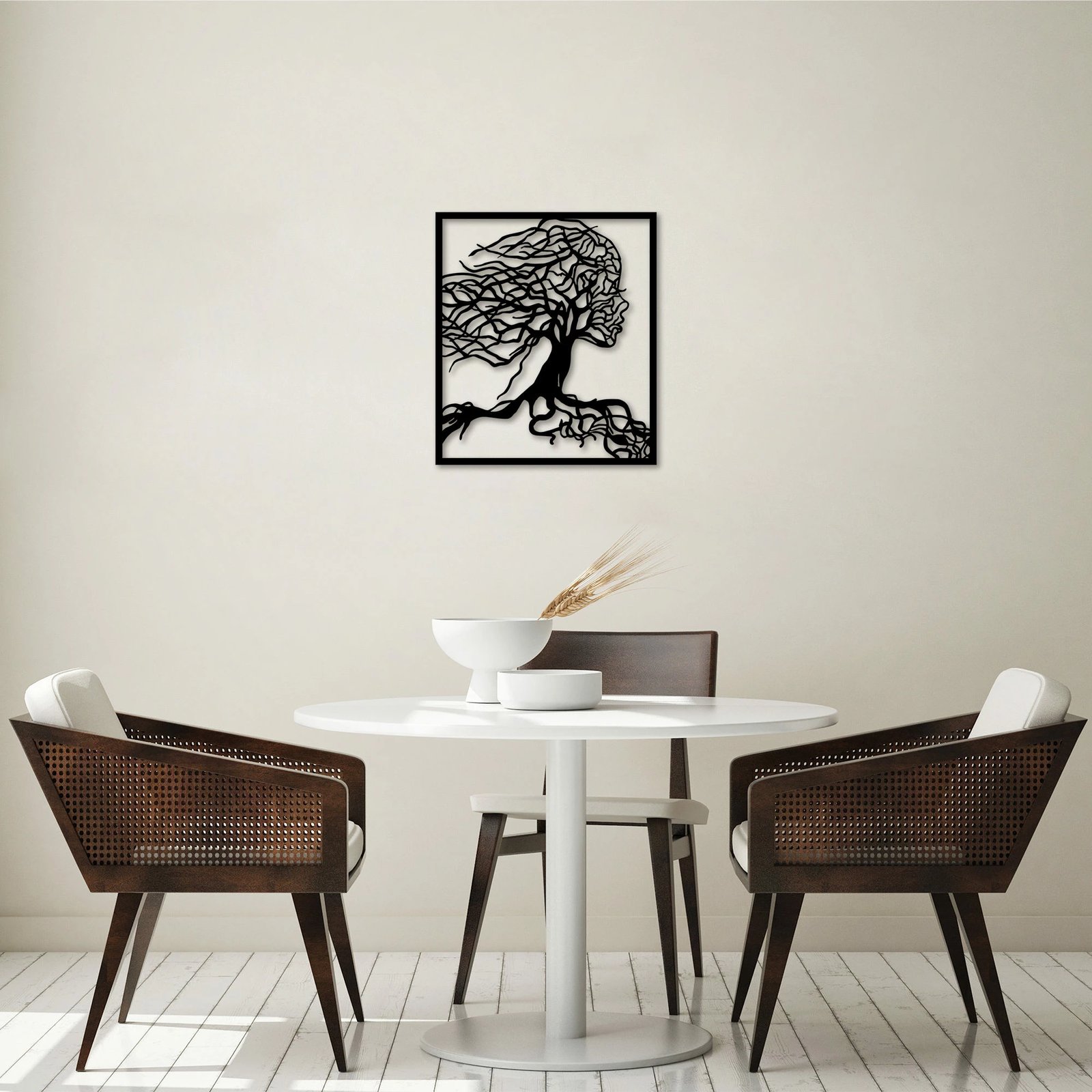 Aksesor dekorativ muri prej metali, Wallity, Gruaja pemë, 50x58cm