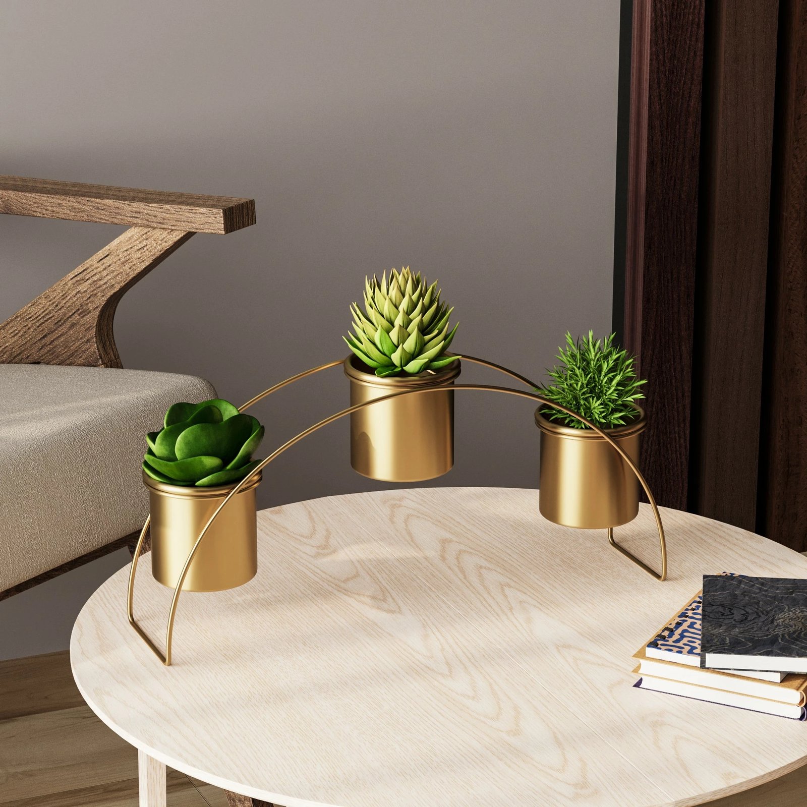 Aksesor dekorativ metalik, ngjyrë ari, Aberto Design, GED-012