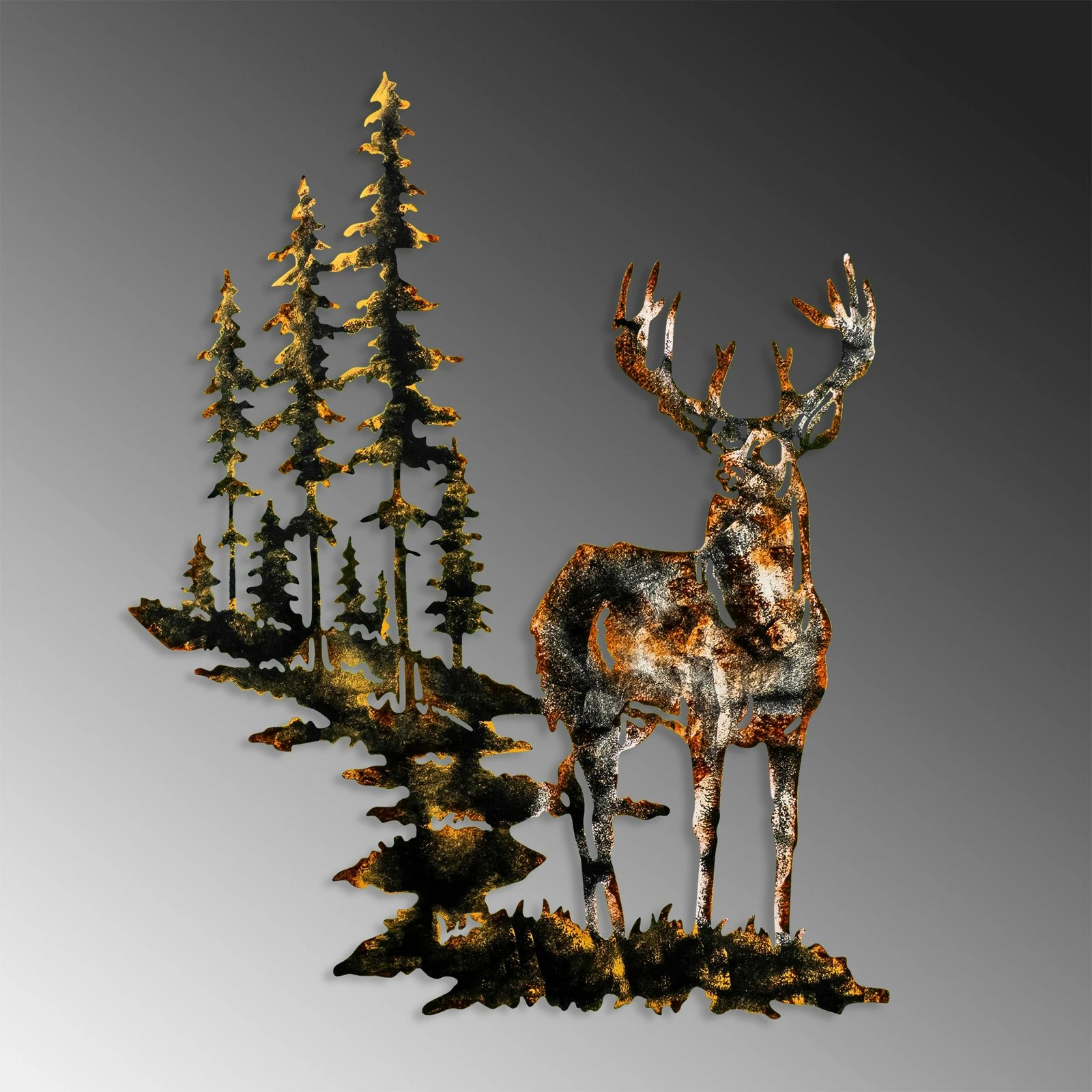 Aksesor dekorativ metalik për mur, Wallity, dreri 3, shumëngjyrësh, 65x79cm