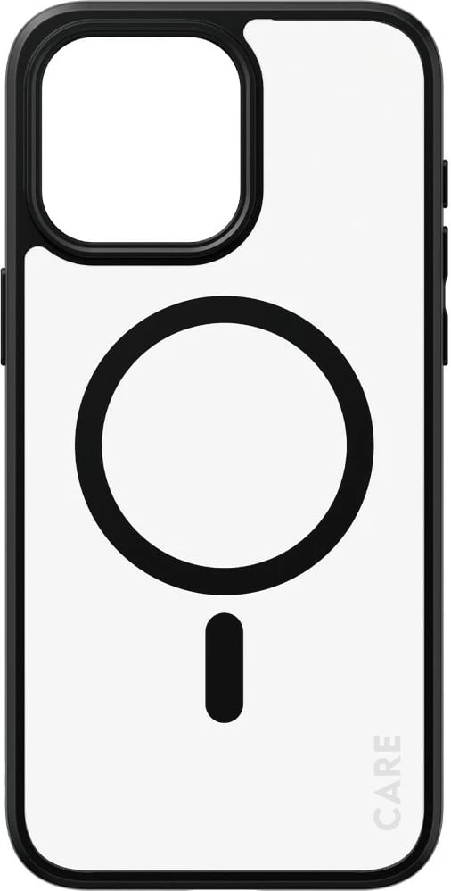 Mbështjellës PanzerGlass CARE Case Flagship MagSafe për iPhone 15 Pro Max, transparent/zi