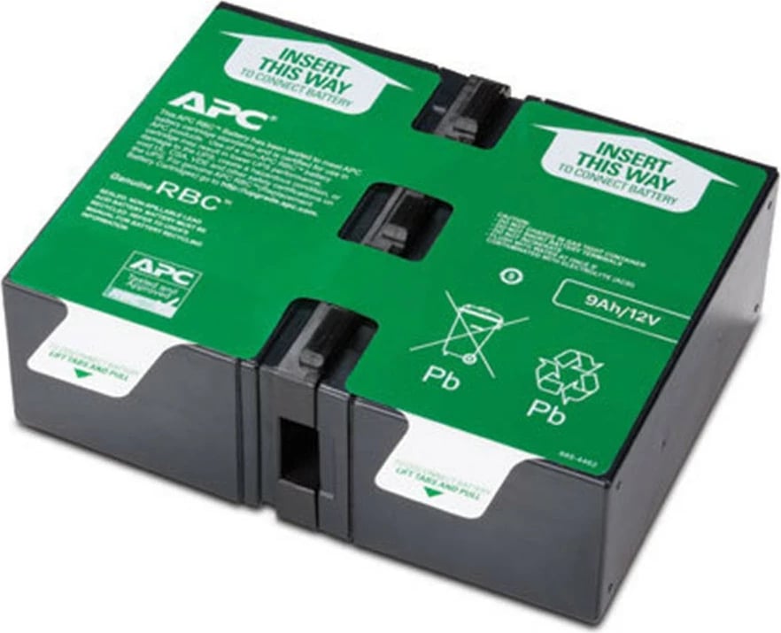 Modul baterie APC APCRBC124 për UPS, 2 bateri, e zezë/e gjelbër