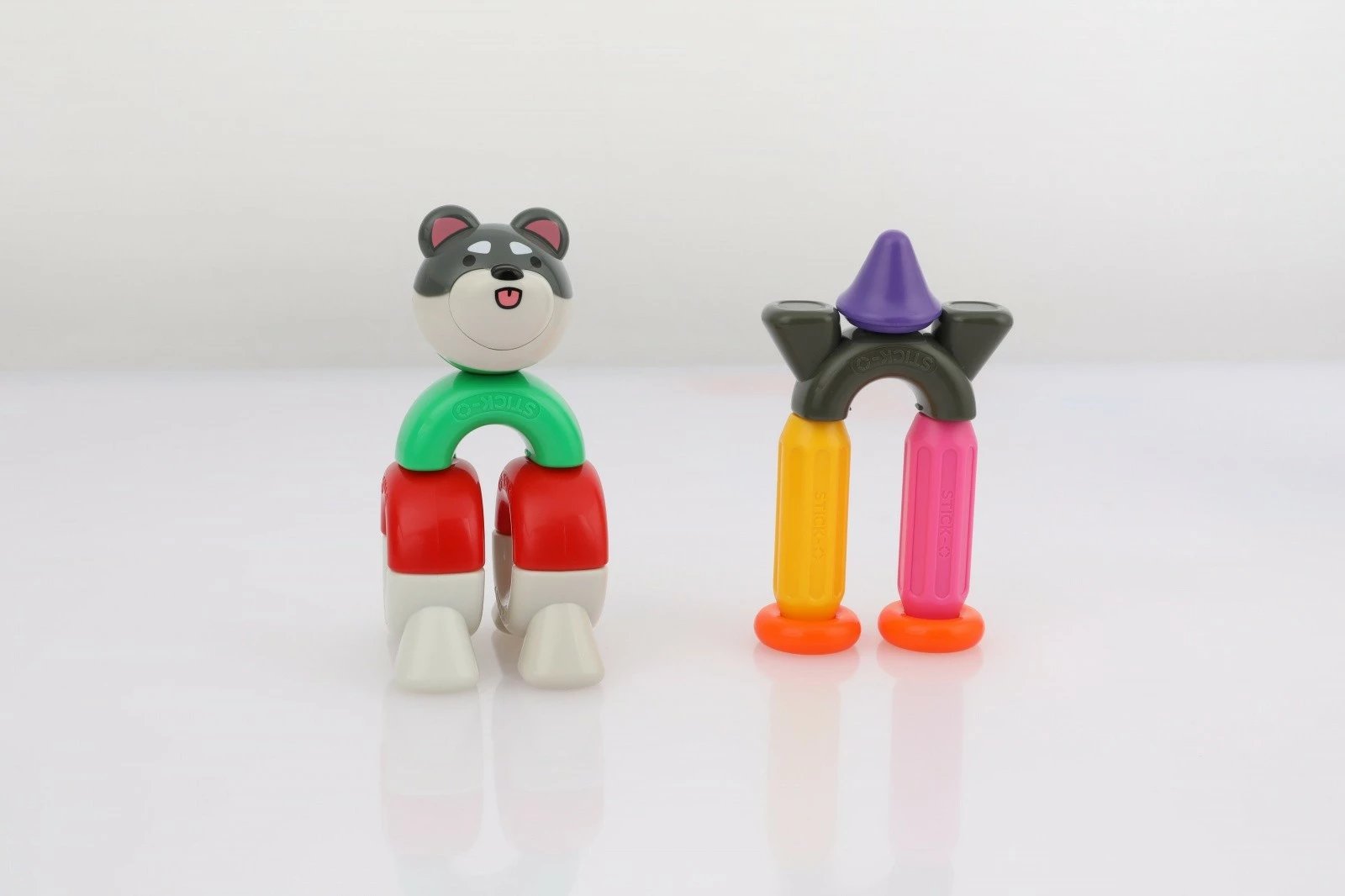 Set lodrash magnetike Magformers Stick-o Cat and Dog, 27 pjesë, për fëmijë, shumëngjyrëshe