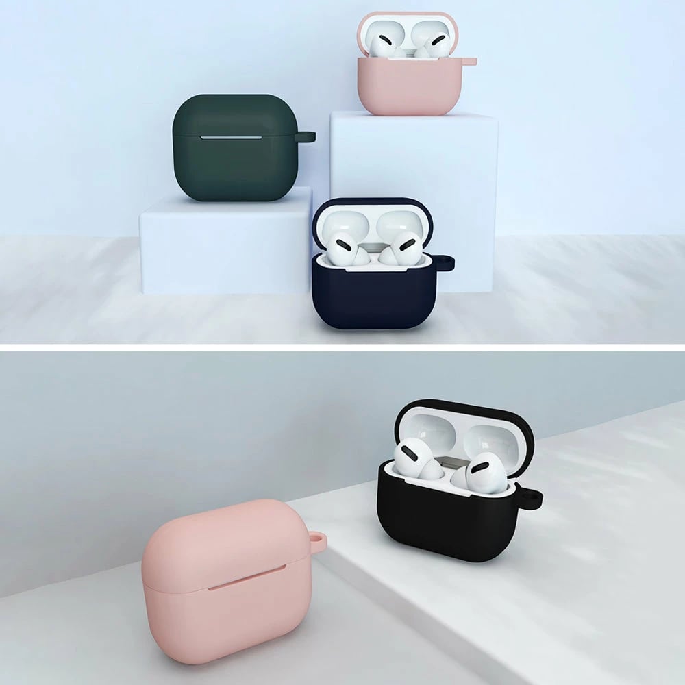 Mbështjellës Hurtel për AirPods 3 me karabiner, silikon, rozë