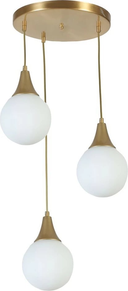 Llambë tavani Opviq Afra, 3 drita, ngjyrë e bardhë dhe ari, tepsi