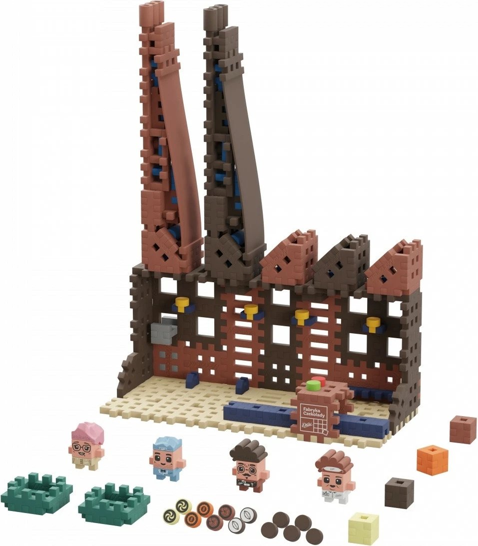 Set lodrash ndërtimi Marioinex Mini Waffle Fabryka Czekolady, 230 elemente, shumëngjyrëshe