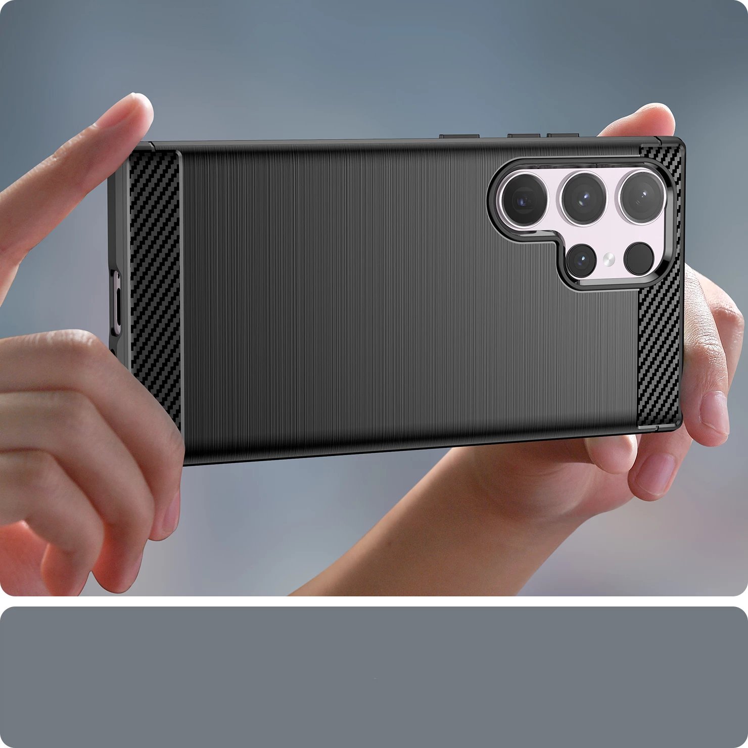 Mbështjellës Hurtel Carbon Case për Samsung Galaxy S24 Ultra, TPU, i zi