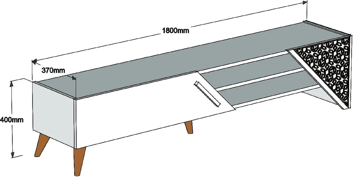 Komodë TV Skye Decor, Beril 2, ngjyrë krem