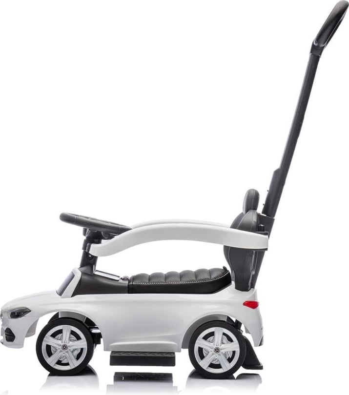 Makinë ride-on me dorezë udhëzuese, Milly Mally, Mercedes C-Class Deluxe, për 12–36 muaj, ngarkesë 25 kg, e bardhë