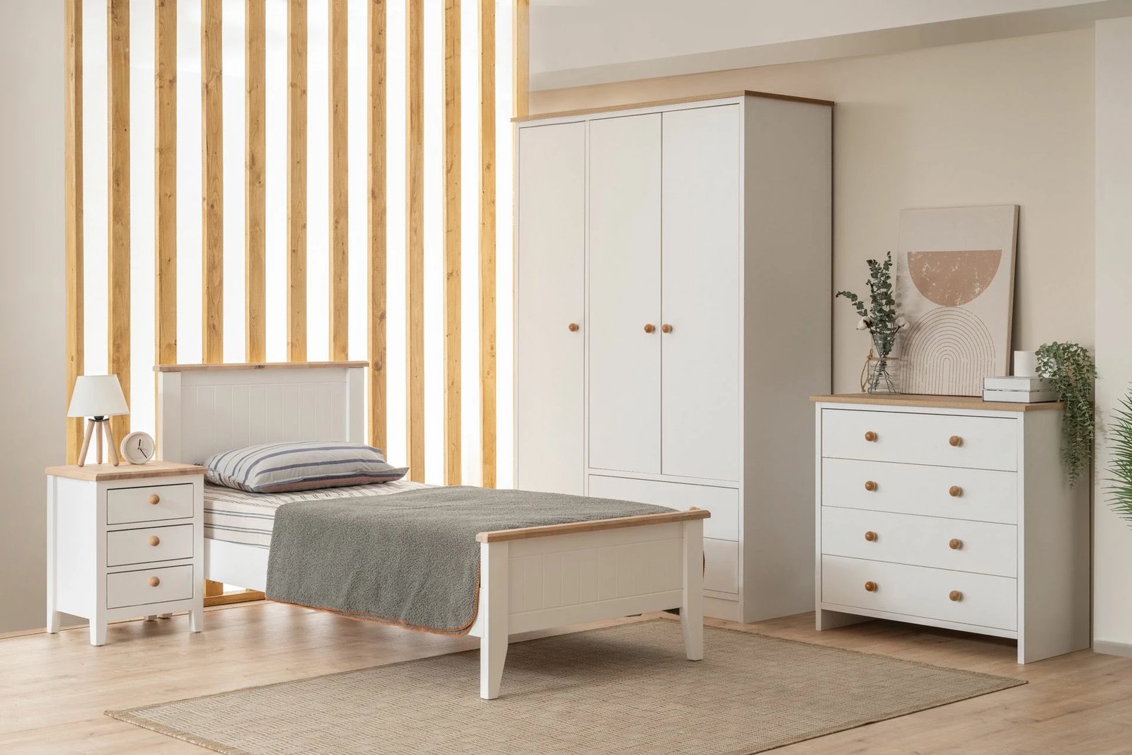 Krevat teke Hanah Home, stil modern country, 90x190