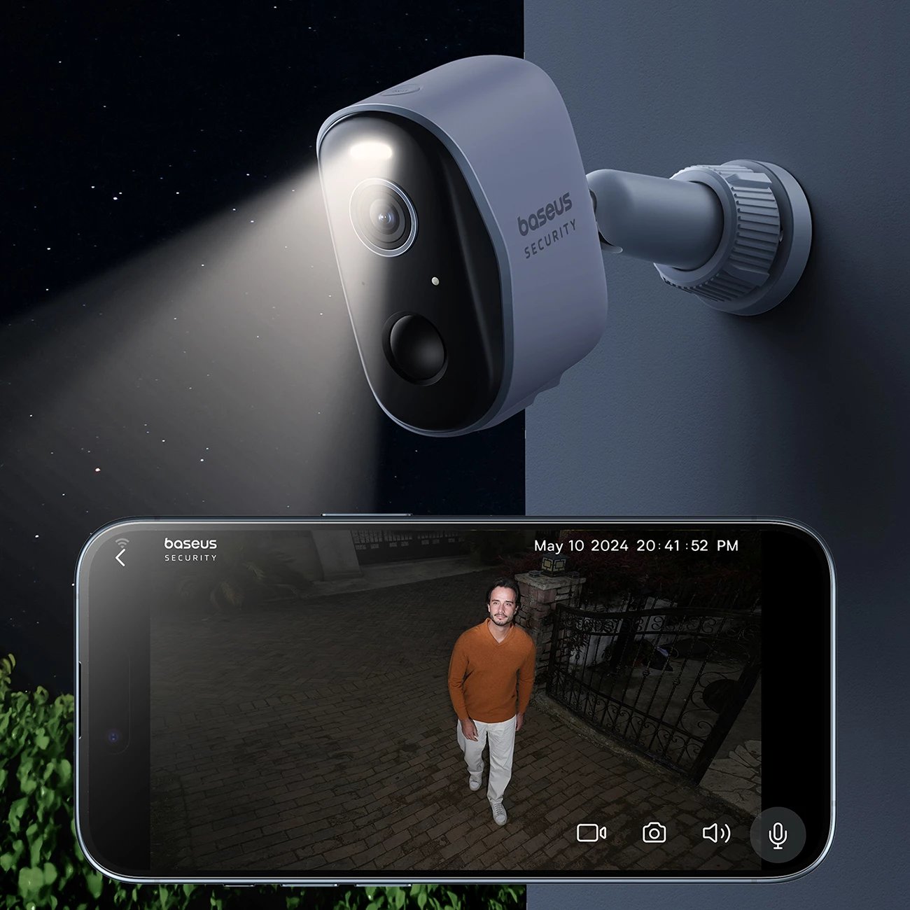 Set kamerash sigurie Baseus Security N1 Plus Dual 2K, 2 kamera, 16GB memorie, IP67, Bardhë