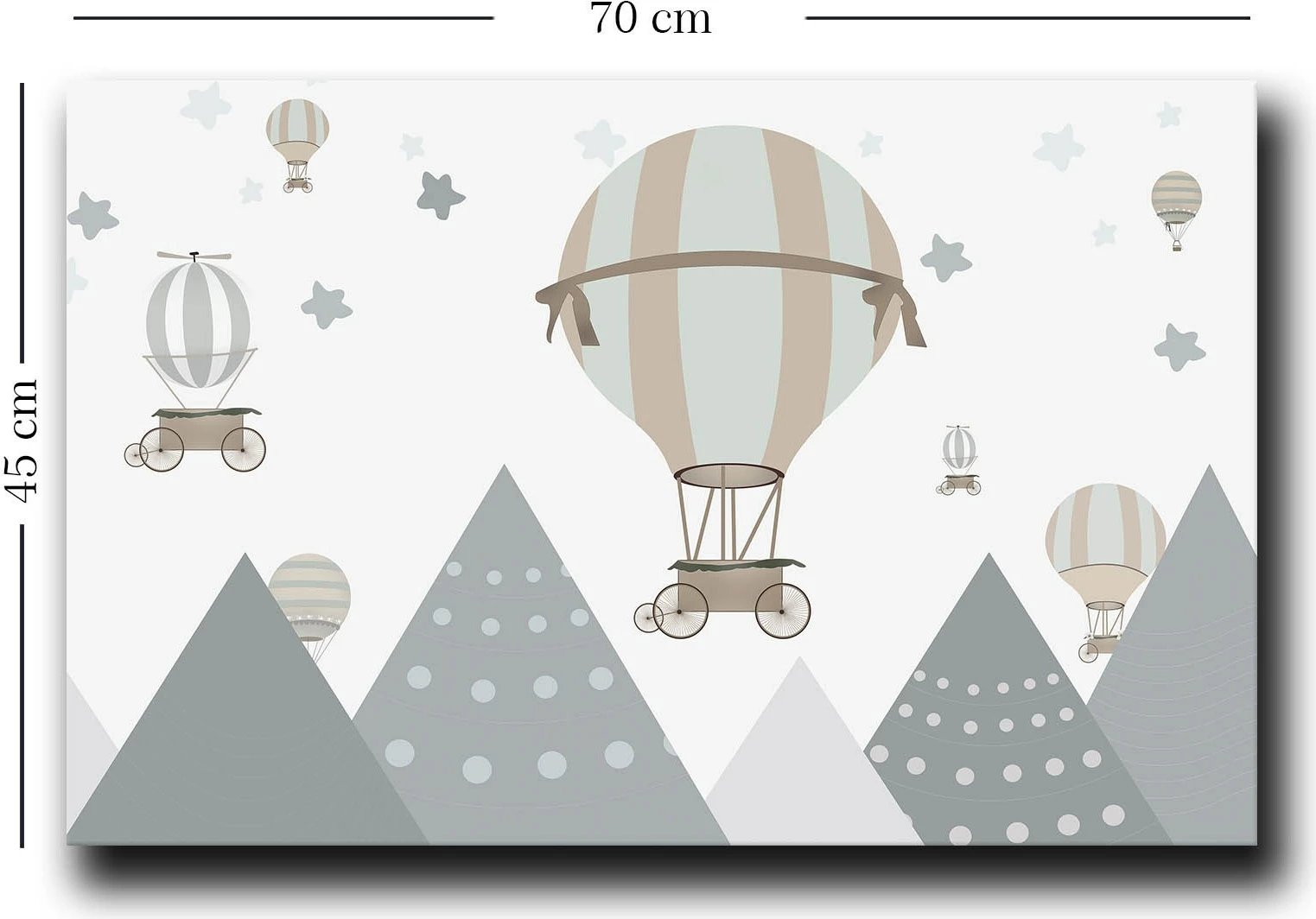 Pikturë dekorative në kanavacë, Wallity, 4570COC-010, gri dhe e bardhë, 45x70cm