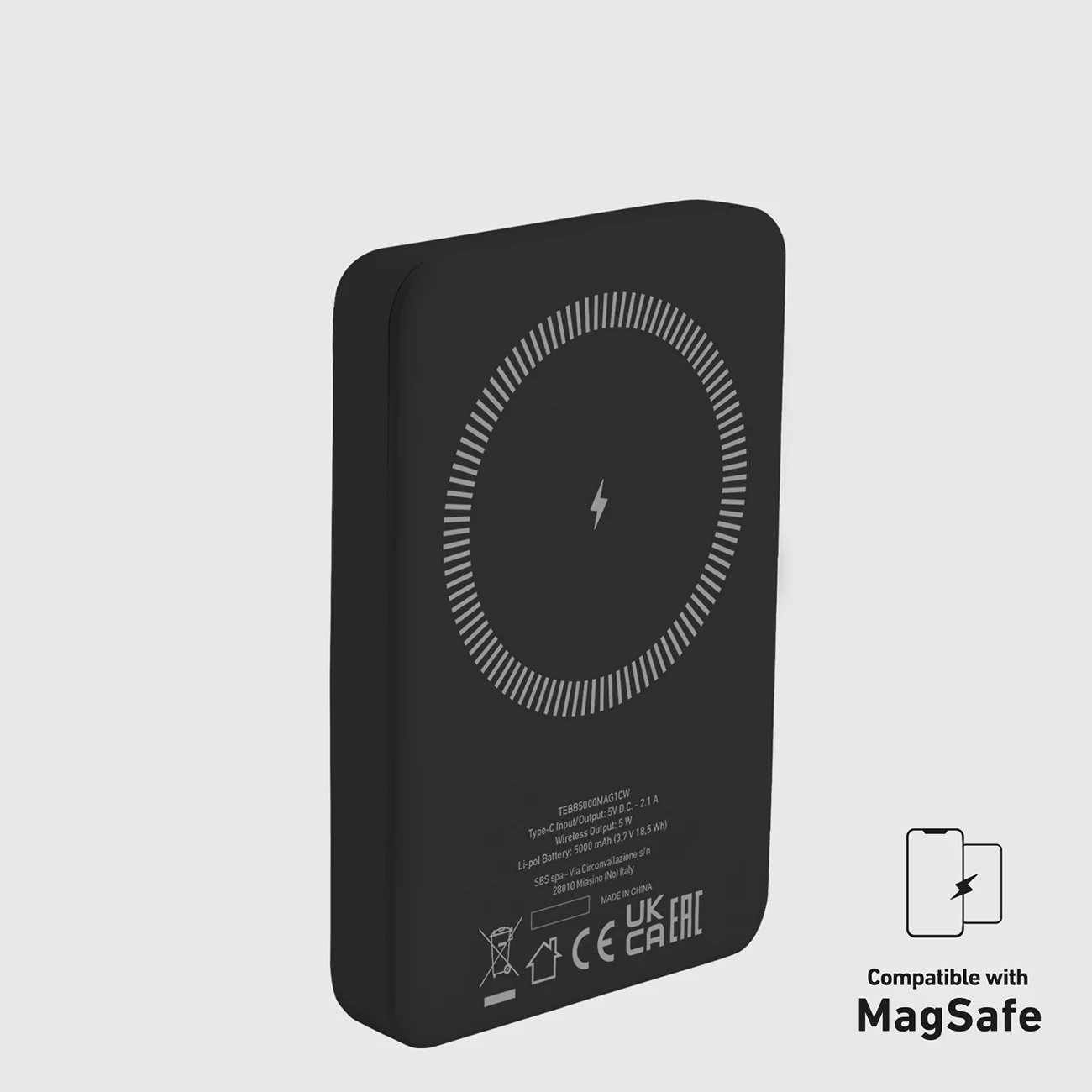 Power bank SBS TEBB5000MAG1CK, 5000 mAh, MagSafe, USB-C, i zi