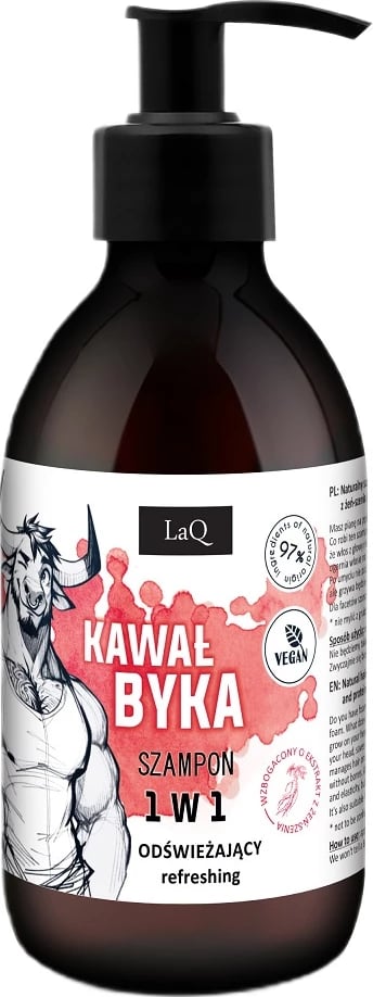 Shampon për meshkuj LaQ Refreshing Hair Shampoo 1w1 Bull's Piece 300ml Shampon për meshkuj LaQ Refreshing Hair Shampoo 1w1 Bull's Piece 300ml