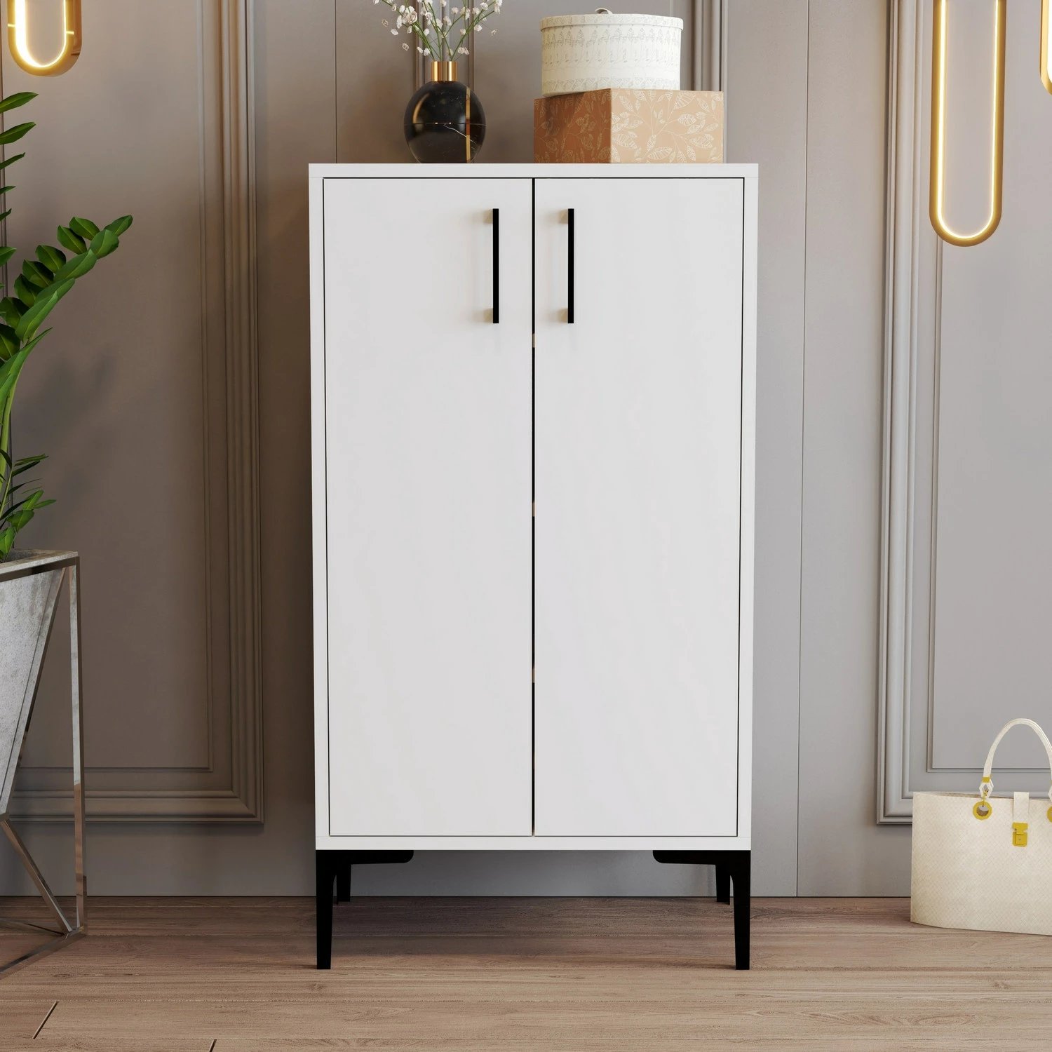 Dollap këpucësh Hanah Home, Prag, i bardhë