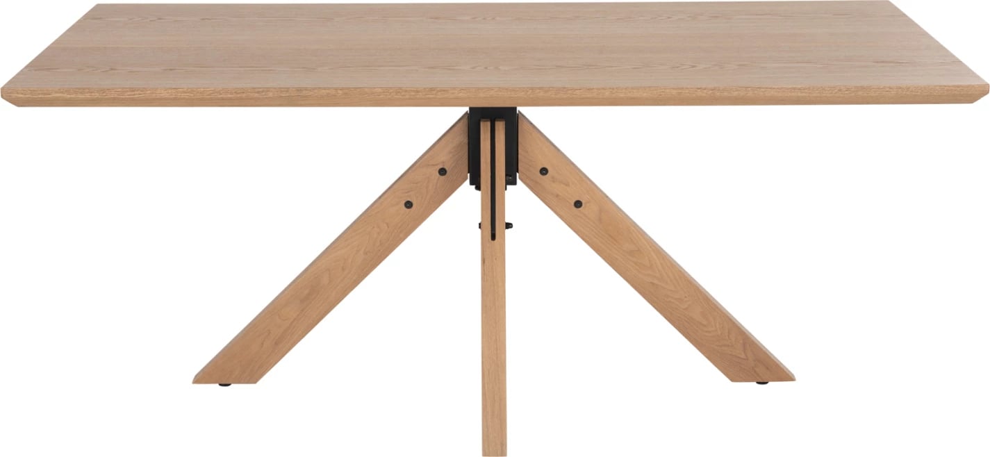 Tavolinë ngrënieje PAOLO FH9853 MDF me furnir druri Mançurian-këmbë druri gome të ngurtë-ngjyrë lisi 180x90x75H cm