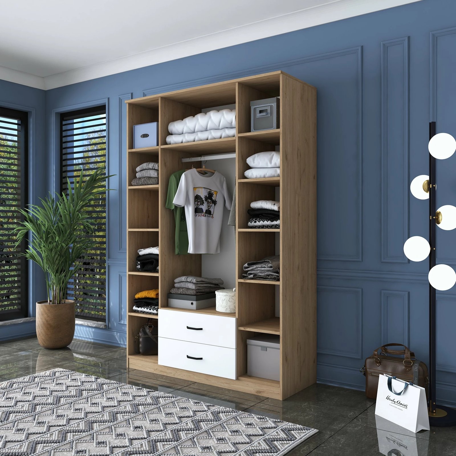 Dollap Hanah Home, ngjyrë arr dhe e bardhë, BA112 - 2331