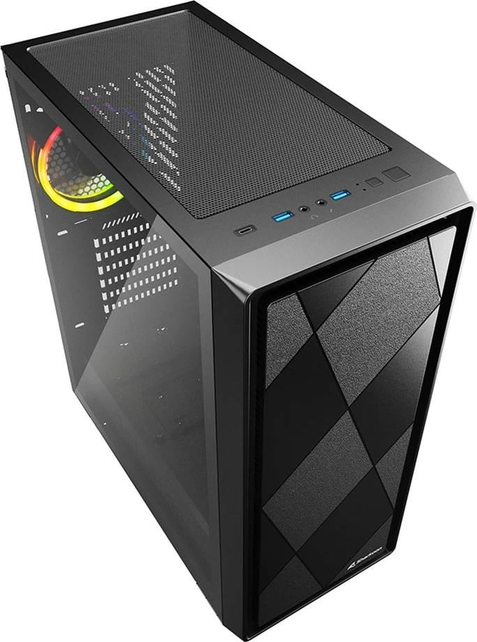 Kasë Sharkoon VS8 RGB midi, e zezë