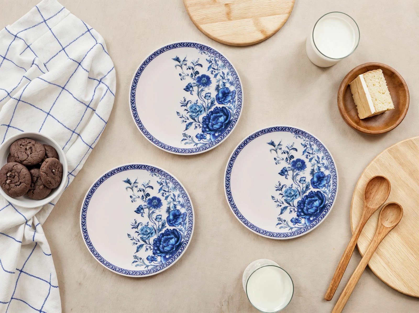 Set pjatash ëmbëlsirash (6 copë), Hermia Concept, Blue Garden