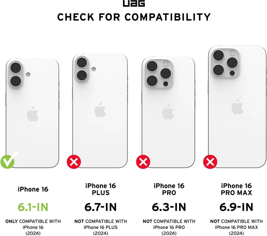 Mbështjellës Urban Armor Gear Civilian për celular, për Apple, 6.1", e zezë