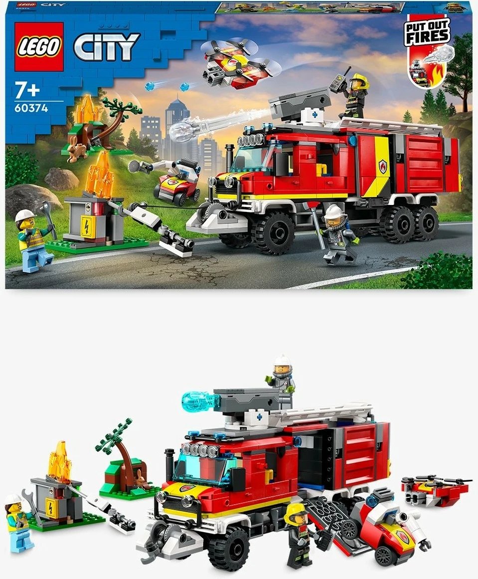 Set ndërtimi LEGO City Fire Command Unit, 502 pjesë, plastikë, shumëngjyrëshe