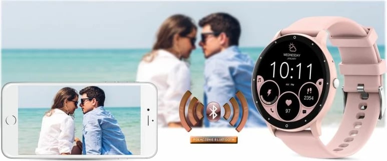 Smartwatch Gravity për femra, rozë dhe kaltër